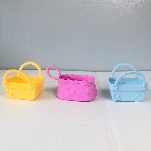 littlest pet shop lot of 3 pet carriers yellow pink blue hasbro lps accessories - Picture 3 of 4